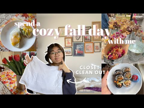 a cozy yet productive fall vlog 🍂 | closet clean out, organizing + cooking (autumn 2023)