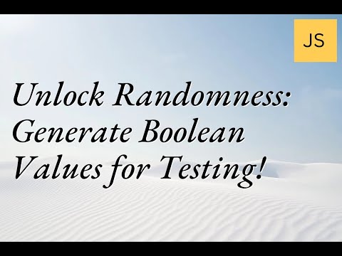 Unlock Randomness: Generate Boolean Values for Testing! #Coding #Testing #RandomValues