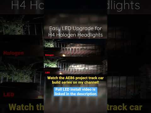 Easy LED Upgrade for H4 Halogen Headlights on a Classic Car #ae86