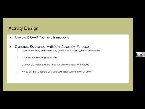 Critical Analysis in a Hybrid Environment: Using Google Jamboards and the CRAAP Test