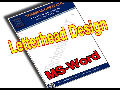 Professional Letterhead Design in MS-Word | Using for Organizations |PAD Design | MS-Word Tutorials.