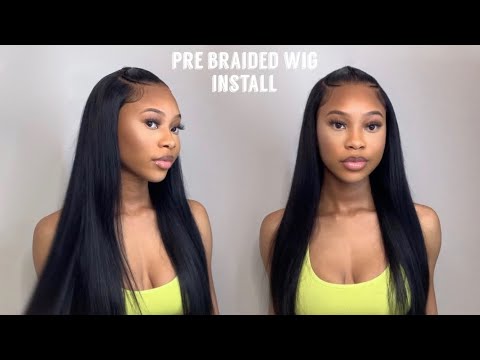 HOW TO: *New* Pre Braided Glueless Frontal Wig Easy Install ft. Alipearl Hair
