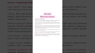 GATE Mathematics Syllabus (IIT Roorkee).