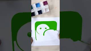 How to draw the Wechat logo #Wechat #Shorts