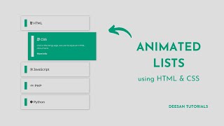 Attractive CSS lists | How to create animated CSS lists | Deesan Tutorials