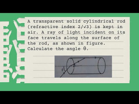 A transparent solid cylindrical rod (refractive index 2/√3) is kept in air |CBSE PHYSICS BOARD 2025|