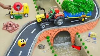 DIY Mini Tractor Bridge Build & Sudden Collapse 😱 | Secret Underground Water Tank | Top Mini Gear