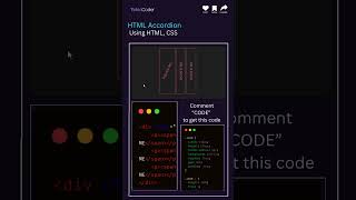 Pure CSS Accordion Menu 📂 | HTML & CSS Only | Smooth UI Design #coding #webdesign #python
