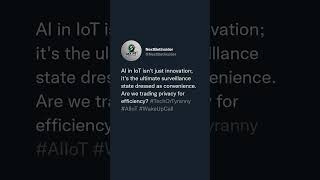 AI in IoT isn't just innovation; it's the ultimate surveillance state dressed as convenience. Are...