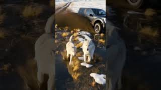 The Gray Wolves Save Their Pup With The Help of A Man #animals #rescue #dog