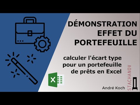 Démonstration Effet du portefeuille : calculer l'écart type pour un portefeuille de prêts en Excel.