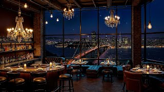 Romantic Evening Jazz 🎷 Gentle Saxophone Music in Cozy Bar Ambience for Stress Relief, Relaxing