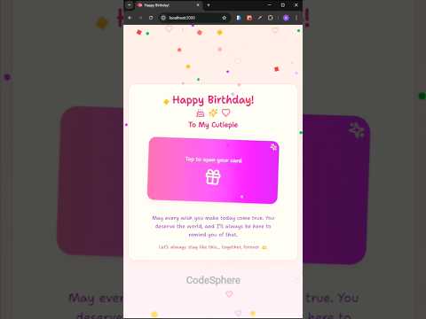 Birthday website using HTML CSS and JS #webdevelopment #birthday #birthdaystatus #trending #webdev