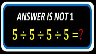 99% Fail This Simple Math Trick! |The Answer Is NOT 1!