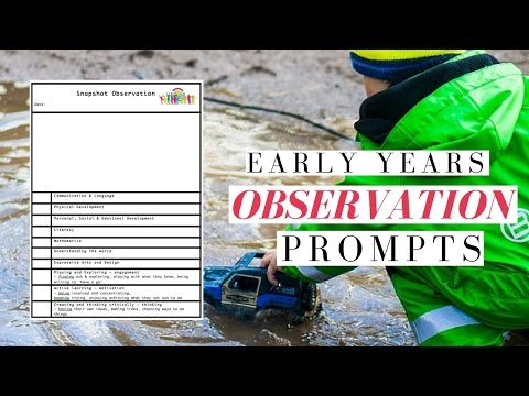 Early Years Observation Prompts - Tips & Free template link