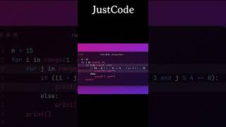 Pattern 18:-  Zig Zag Pattern In Python | Pattern Series | JustCode |#coding #programming  #shorts
