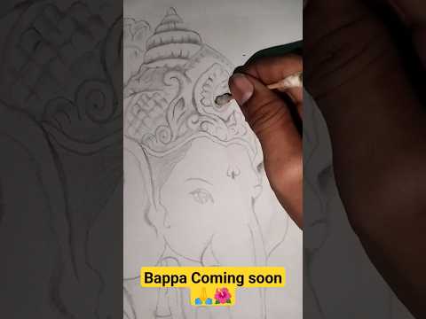 Bappa is coming soon 😍🌺🙏| ganpati bappa drawing| #shots #drawing