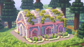 ⛏️ Minecraft Tutorial: Cherry Blossom Greenhouse / Glass Garden