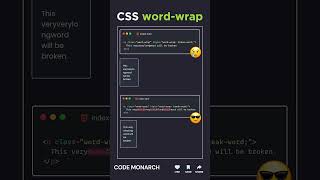 Master CSS Word-Wrap: Control Text Overflow Like a Pro! 🤩 #css #tipsandtricks #codemonarch