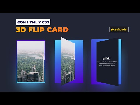 Tarjeta 3D con efecto flip y borde degradado animado con HTML y CSS