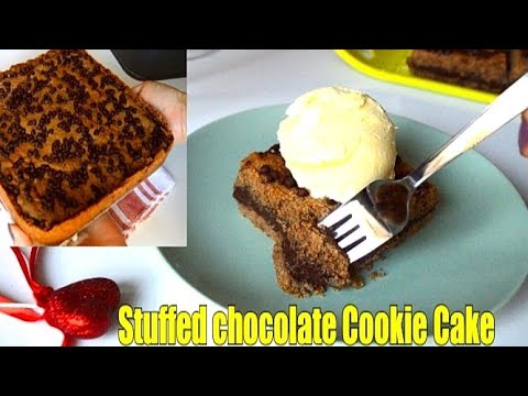 You will make this cake everytime once you taste it! Stuffed Chocolate Cookie Cake! 😋