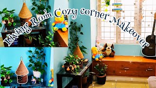 Living Area small space makeover video#cozy corner makeover#shorts
