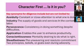 TOPIC: CHARACTER FIRST "IS IT IN YOU?" (PART 16) By Dr. Russell T. Cephas Jr. 5th February2026