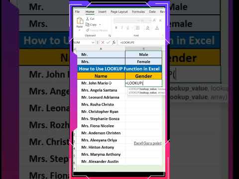 How to use lookup function in excel | Excel | Excel Short | #excel #shorts