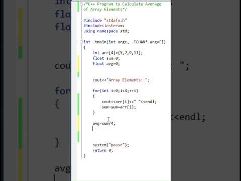 C++ Program to Find Average of Array elements #coding #cplus #webdevelopment #programmingtutorial