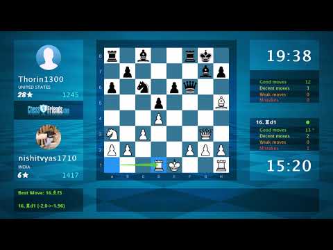 Chess Game Analysis: nishitvyas1710 - Thorin1300 : 1-0 (By ChessFriends.com)