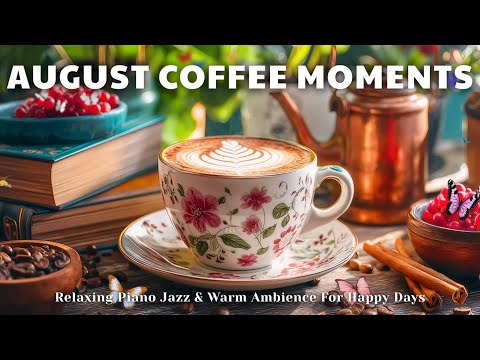 August Coffee Moments ☕ | Relaxing Piano Jazz & Warm Ambience For Happy Days