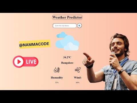 Live Web Design | Build Weather App using OpenWeather API 🔥 | HTML CSS JS Project