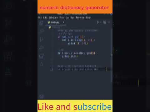 🌟⭐Let create a numeric dictionary generator in Python python shorts  #shorts #trending