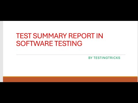 Test Summary Report In Software Testing I Functional Testing | Interview Question