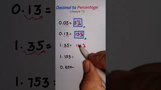 Decimal to Percentage #mathtutorial #mathstricks #mathlessons #math #fyp #lifestyletv #tutorial