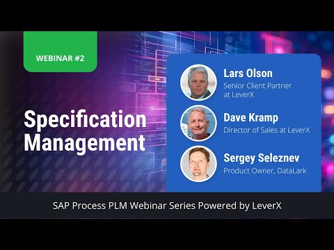 Specification Management | SAP Process PLM | Cloud