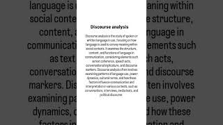 What is Discourse Analysis. #linguistics #english #englishlinguistics #discourse