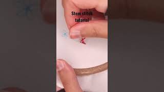 Stem stitch tutorial #oneminutetutorial #handmadeembroidery #cookieflossdesigns #etsy #youtubeshorts