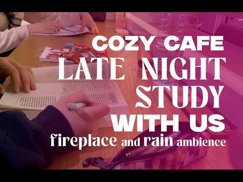Let’s Study Together | Cozy Café | Fireplace & Rain | 1 Hour