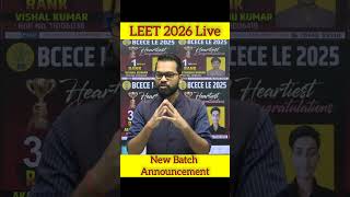 LEET 2026 Live | New Batch Announcement #leet #cuetleet #bcecele #jelet #ipuleet #haryanaleet