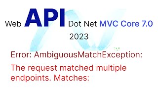 How to solve The request matched multiple endpoints. Matches | ASP.MVC Core 7.0 | 2023 | CodeWithJoy