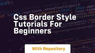 css border style tutorials for beginners