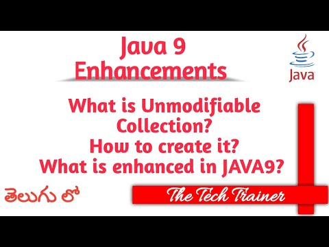 What is Unmodifiable Collection? Enhancement #java #java9 #javatutorial #telugu || The Tech Trainer