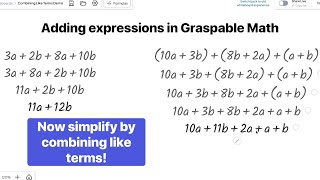 How to Add Algebraic Expressions in Graspable Math 