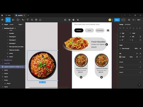 Noodles Food UI/UX design in Figma #figmatutorial #uiuxdesign #figma #photoshop