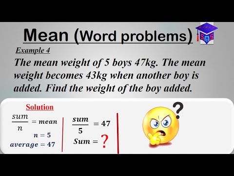 The mean weight of 5 boys 47kg. The mean weight becomes 43kg when another boy is added. Find the ...