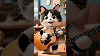 cute cat playing guitar beautifully-dudidudidam #shorts #shortsvidio #cat #music #catai #cute #ai