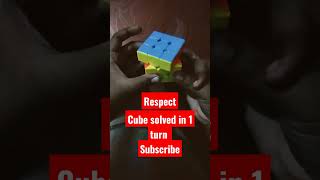 cube solved in 1 turn #speedcubing #cuber #cubing #howtoviralvideo #cubers #viral #shorts