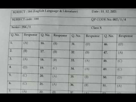 CBSE CLASS 10 ENGLISH ANSWER KEY OUT