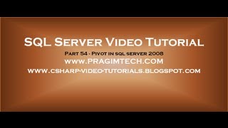 Pivot in sql server 2008   Part 54